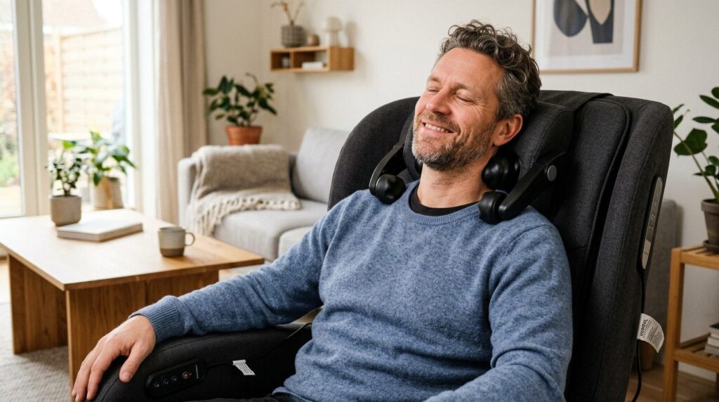 Close-up lifestyle photograph of a Danish man in his 40s tes